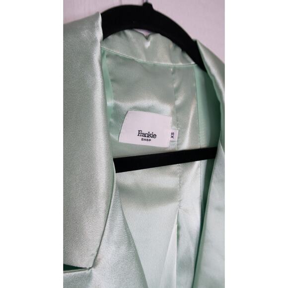 THE FRANKIE SHOP Karen Satin Mint Double Breasted Blazer US XS - Picture 11 of 12
